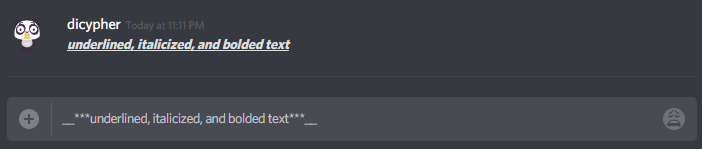 Discord Underlined, Italicized, And Bolded Text Formatting - Writebots