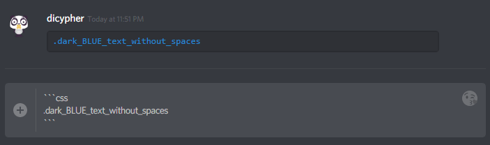 Discord Blue Colored Text Formatting - Writebots