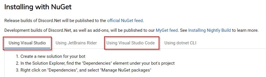 Discord Bot Installing With Nuget