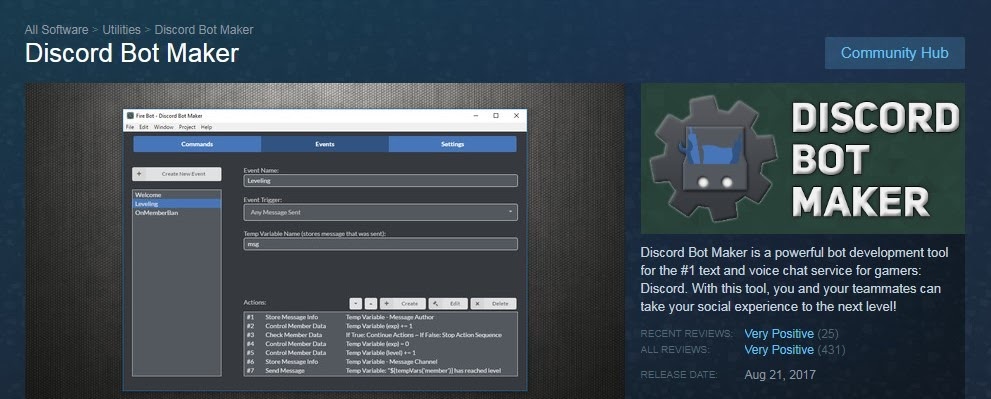 Discord Bot Builder no Steam