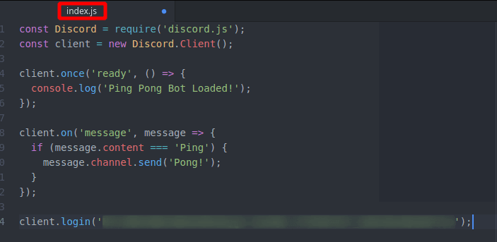 Atom.io Text Editor - Discord Bot In Discord.js (Ping Pong)