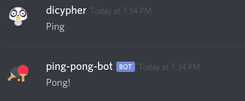 Discord Bot In Server - Responding To Ping Command (Working Bot)